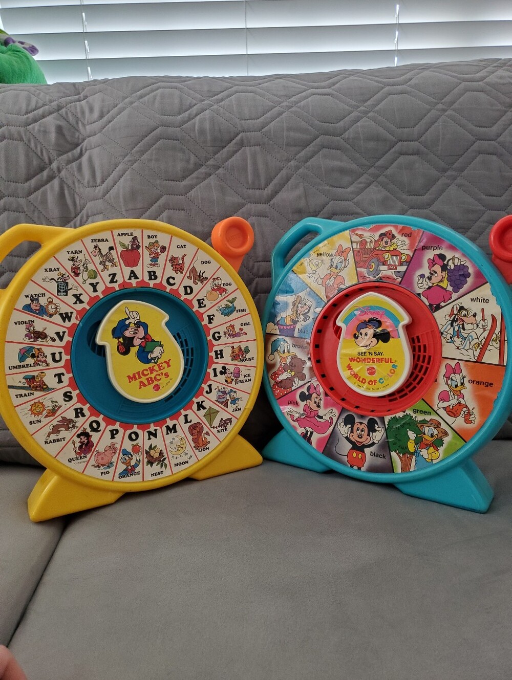 Vintage Mickey ABC's & Wonderful World of Color See 'n Say Toys 80s toys Mattel